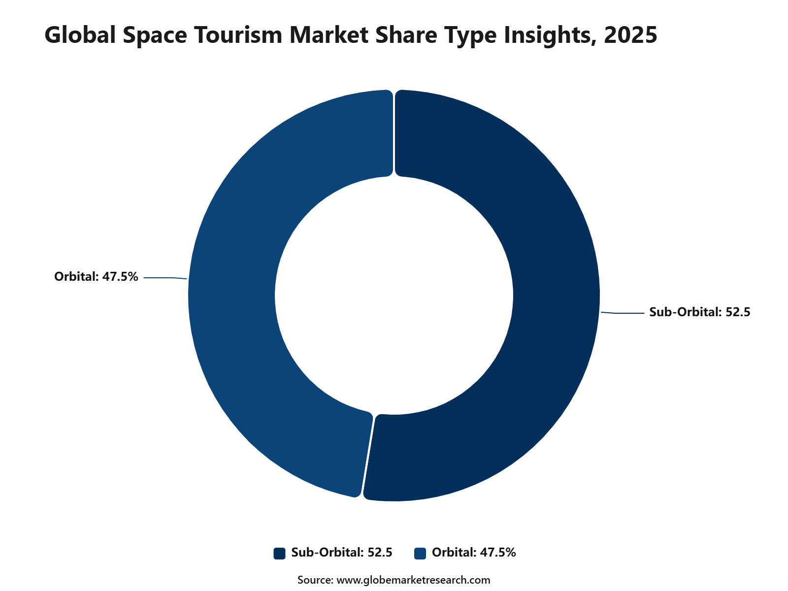 Global Space Tourism Market Share Type Insights, 2025